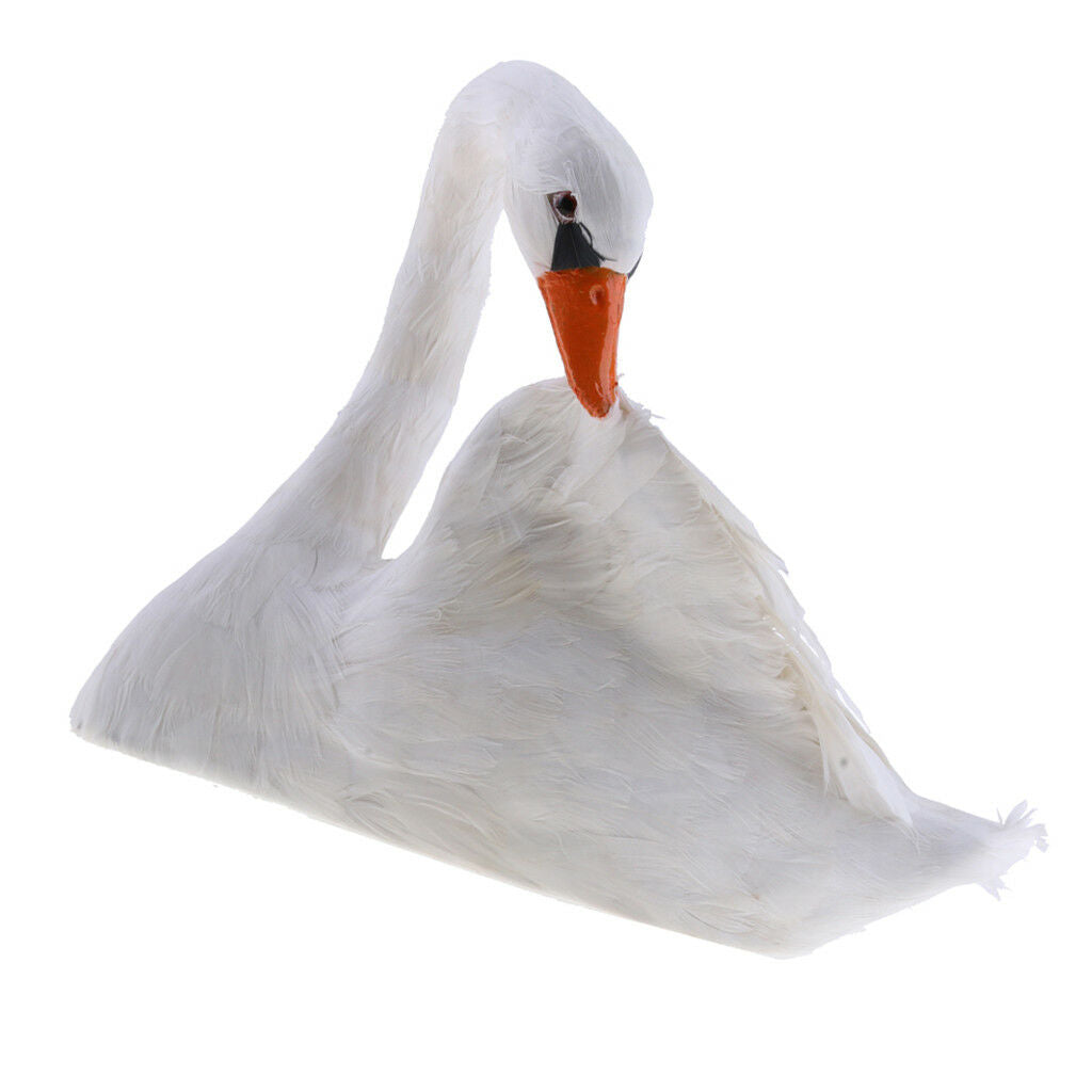 White Swan Realistic Sculpture Outdoor Lawn Garden Statue Pond Decor #4