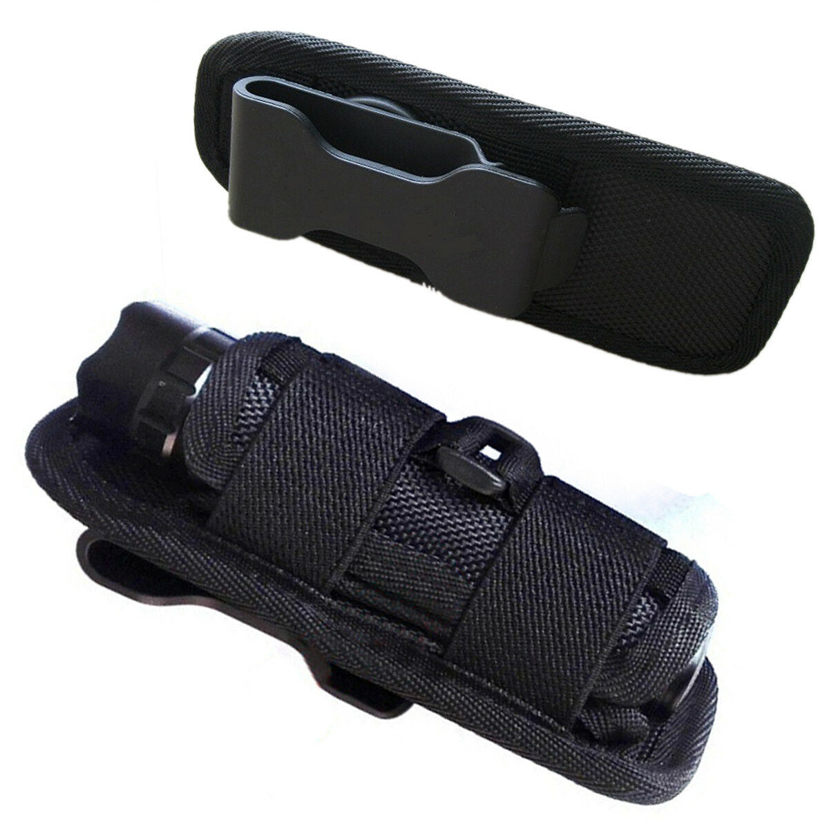 Black Flashlight Holster Belt Carry Case Flashlight Pouch Holster Combat Utility