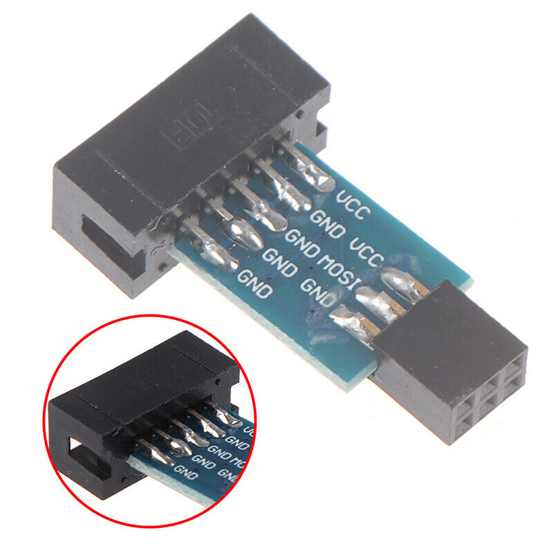 1Pc 10Pin To 6Pin Adapter Board For AVRISP USBASP STK500 Interface Conver ^PE WF