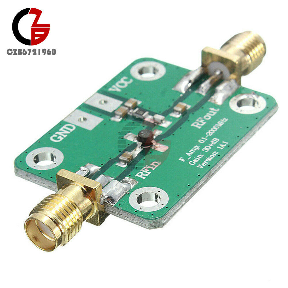 6-12 VDC RF Wideband Amplifier 30dB LNA Broadband Module Receiver 0.1-2000MHz