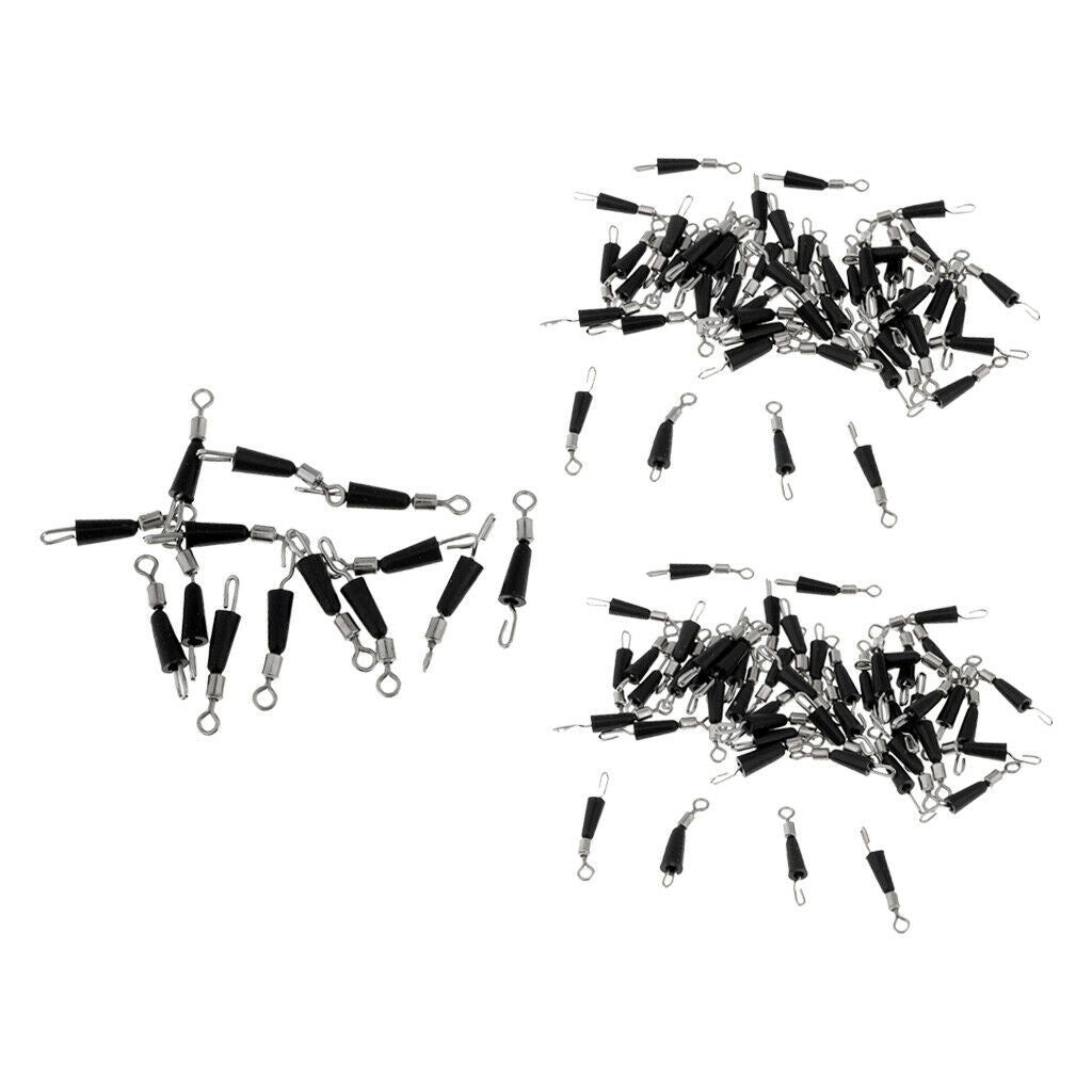 150x Metal Fishing Swivels Sub-line Hook Fast Link Clip Connector Saltwater