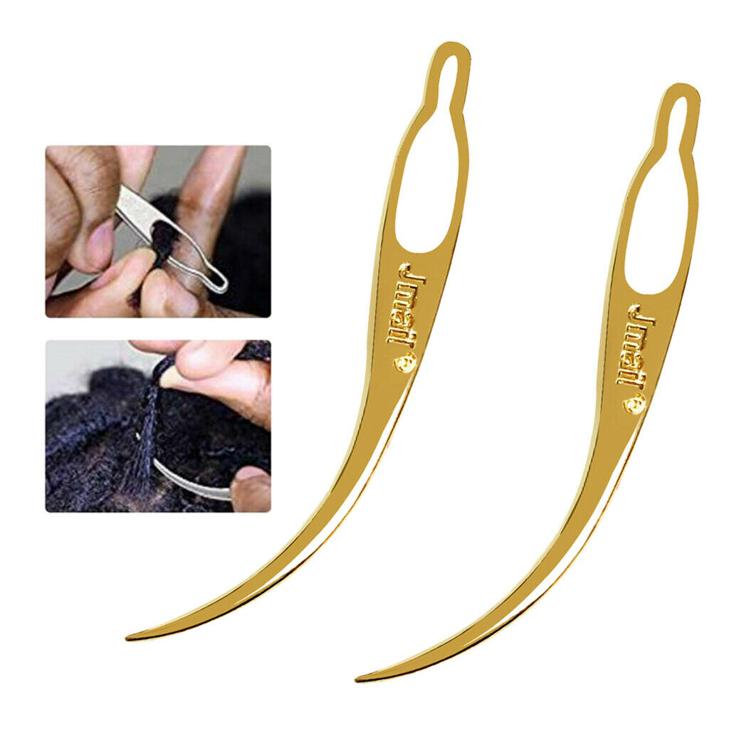 2pcs Dreadlocks Tools Craft Needle Crochet Interlocking Decor DIY Golden