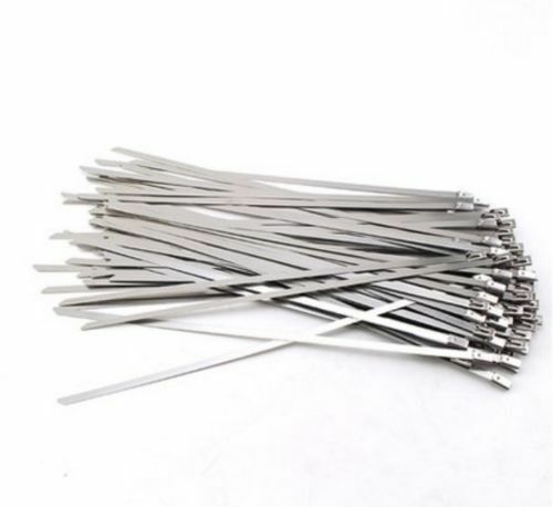 10Pcs 200mm Strong Self-locking Metal Cable Tie Stainless Steel Zip Ties