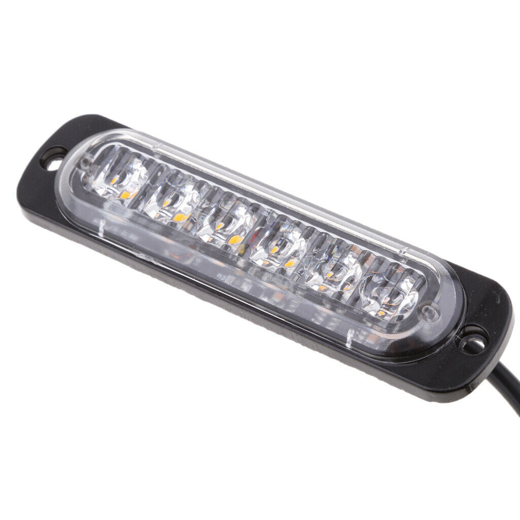 2pc 4.3" 6 LED Car Emergency Beacon Warning Hazard Flash Strobe Light Bar
