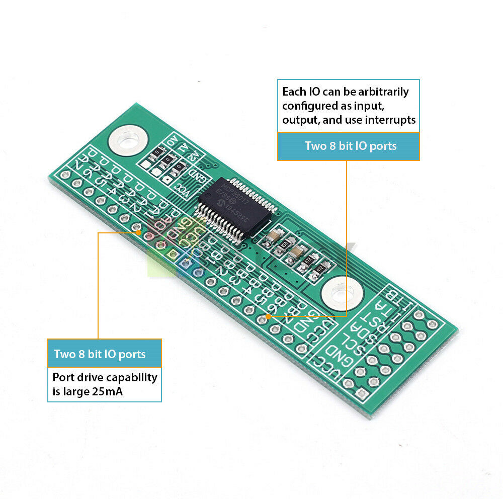 I2C Interface 16bit I/O Pin Board IIC to GIPO Convert Extension Module MCP23017