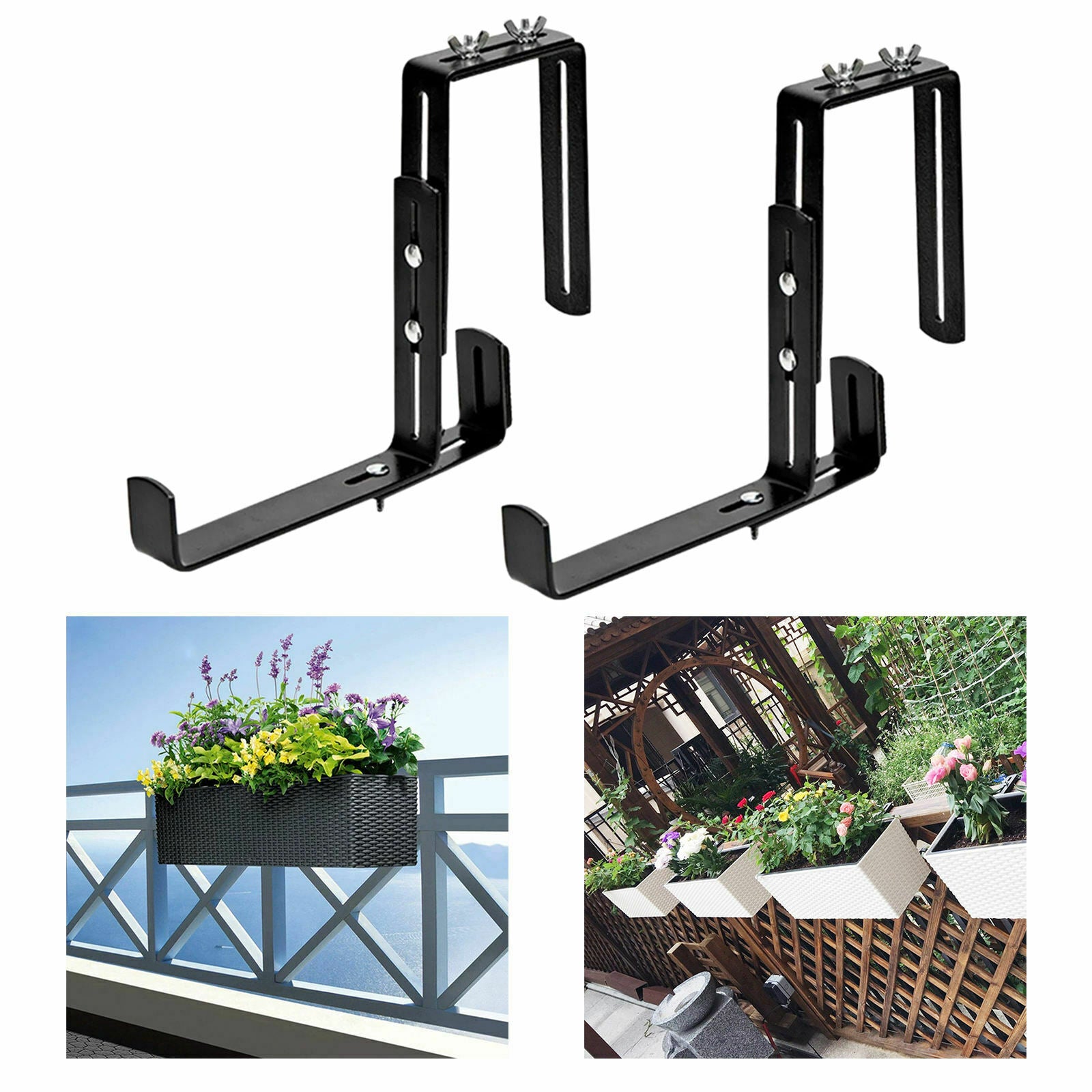 Hanging Plant Hanger Max Load 15kg Wall Hooks Flower Box Holder for Garden