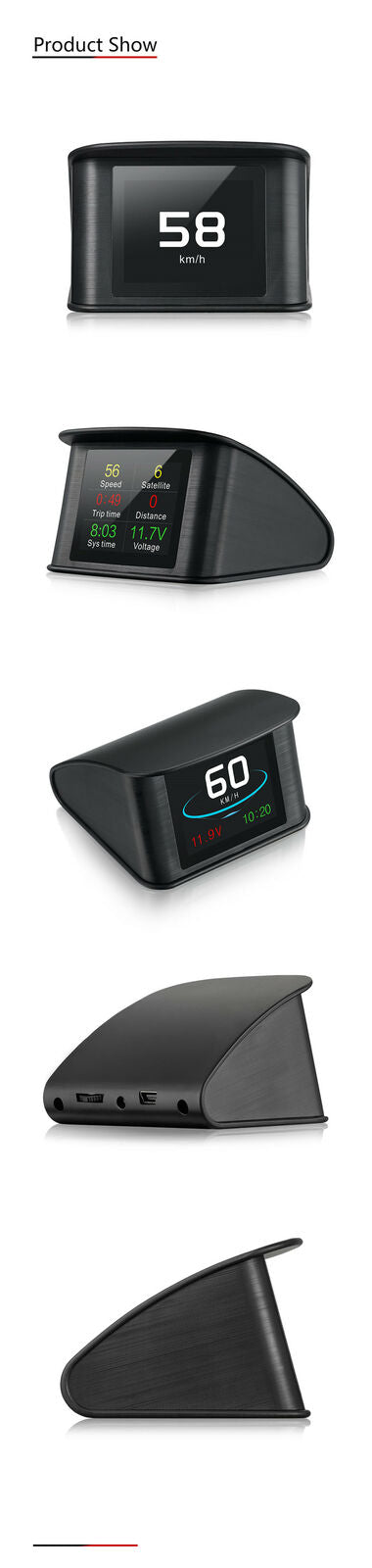 Car Driving data HUD OnBoard Computer speed voltage driving distance Gauge