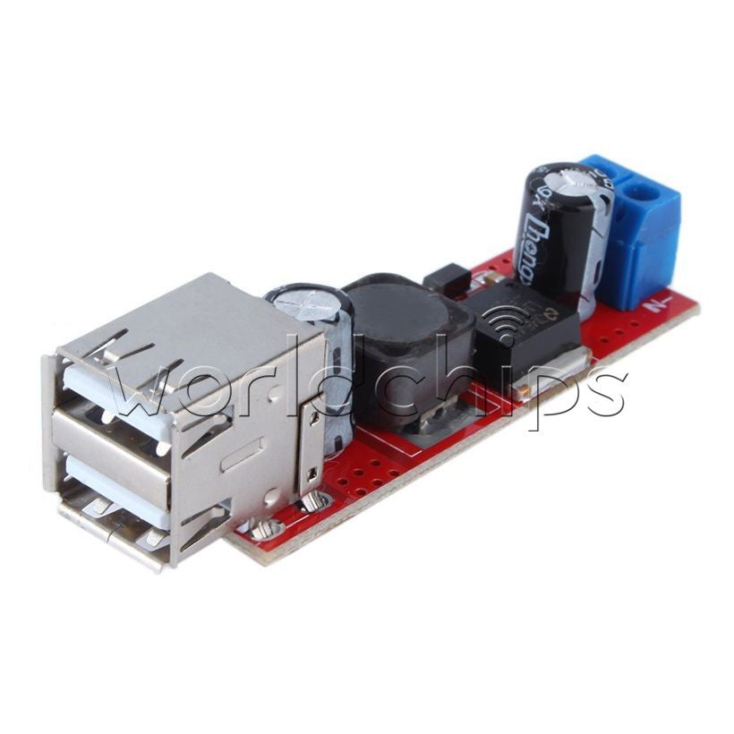 DC 6V-40V 12V To 5V 3A Dual USB Charger DC-DC Step-down Converter Module LM2596