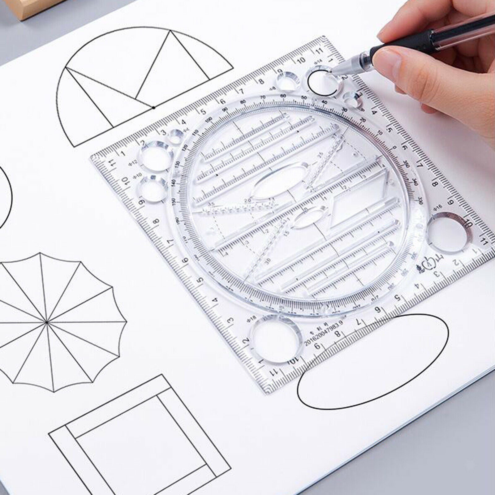 Multifunctional Drawing Ruler Curve Round Tool Horizontal for School Student