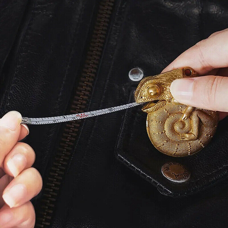Chameleon Tape Measuring Ruler Ring Brass Insect Shape Measure Centimeter Ru DF