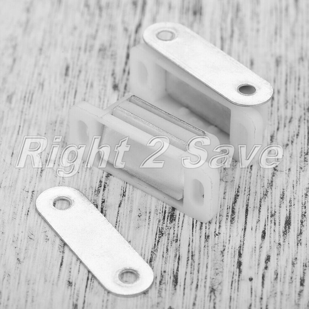 4pcs White Magnetic Door Catches Kitchen Cupboard Wardrobe Cabinet Latch Catch