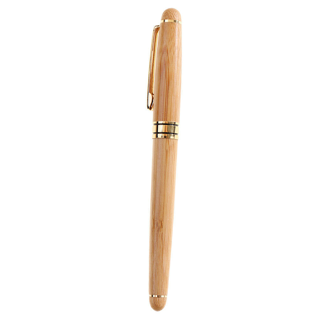 Finest Bamboo Fountain Pen Souvenir Collectible Decoration Golden 14.5cm