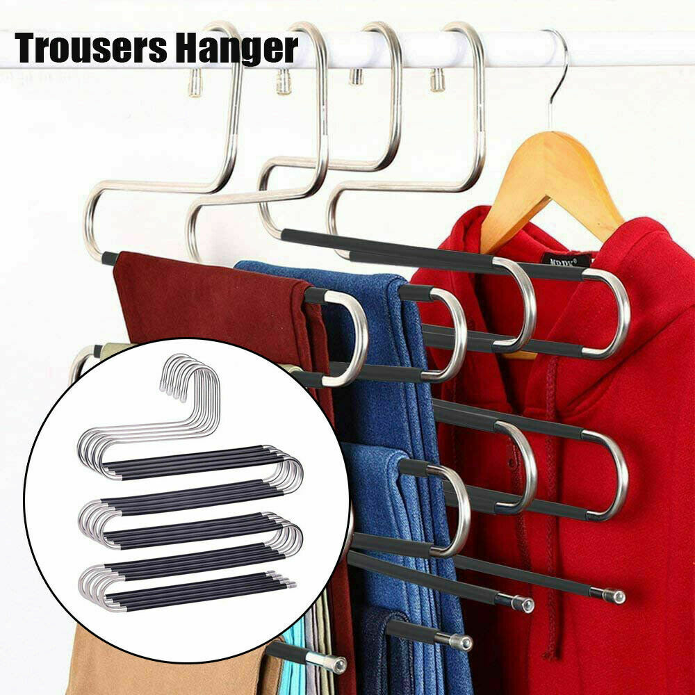 Space Saving Slack Hangers Organizer for Clothes Trousers Jeans Shirts Pants~~US
