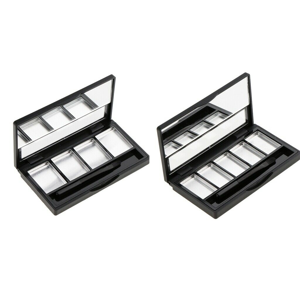 Eyeshadow Blusher Lipstick Powder Palette Tray Case with Brush 5 Slots