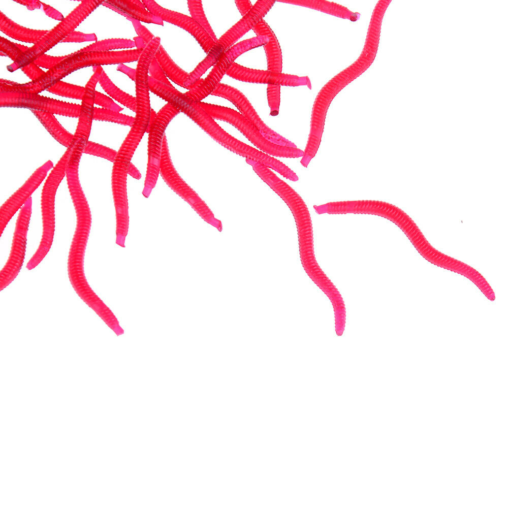 50X Soft Lure Fishing Simulation Earthworm red Worms Artificial Fishinglu.l8