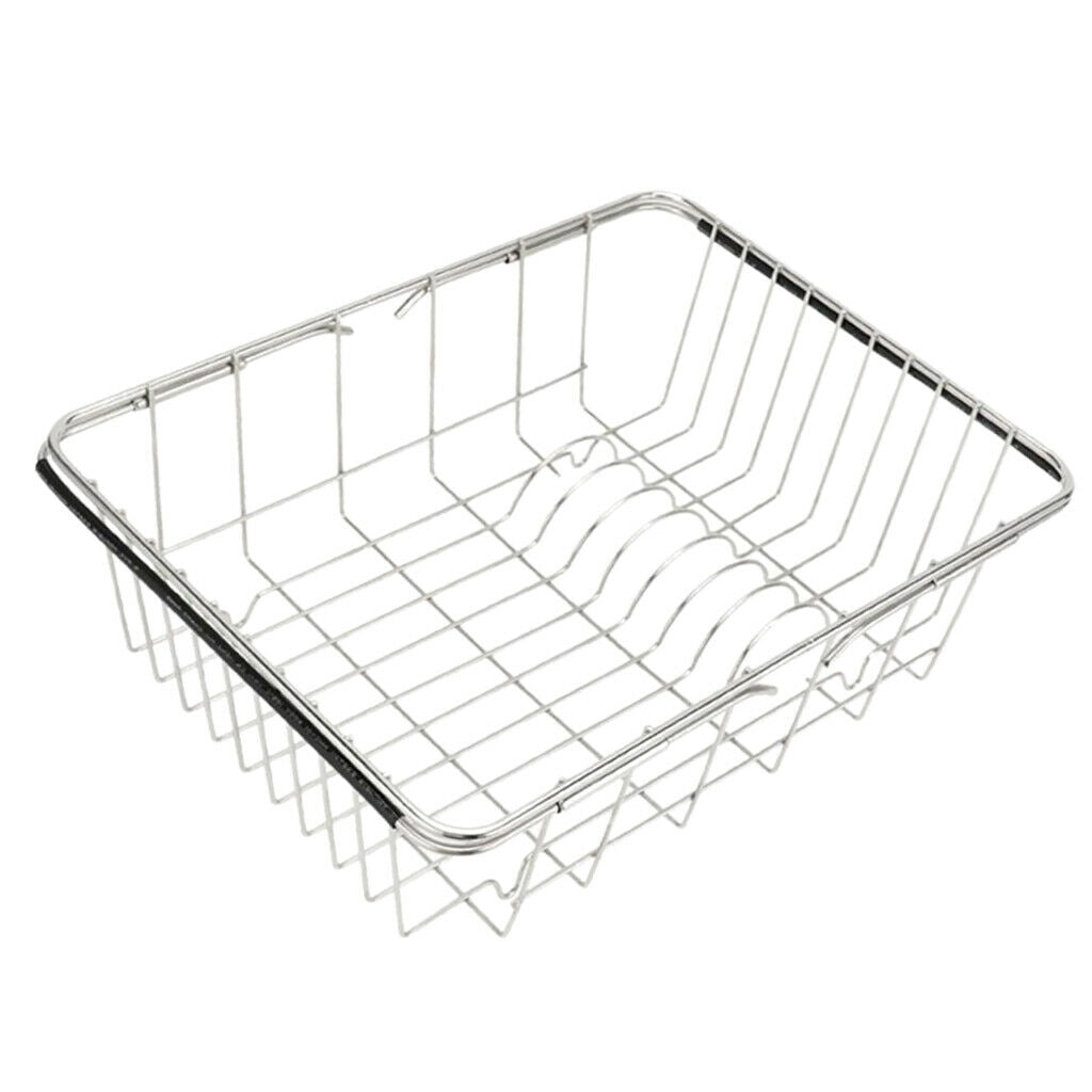 Stainless Steel Sink Dish Drainer, Vegetable Fruit Storage Basket, with
