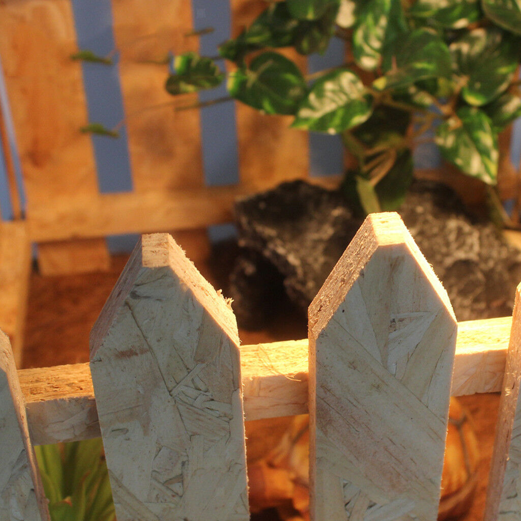 Wood Picket Fence for Reptile Tortoise Turtle Amphibious Tank Small Animals