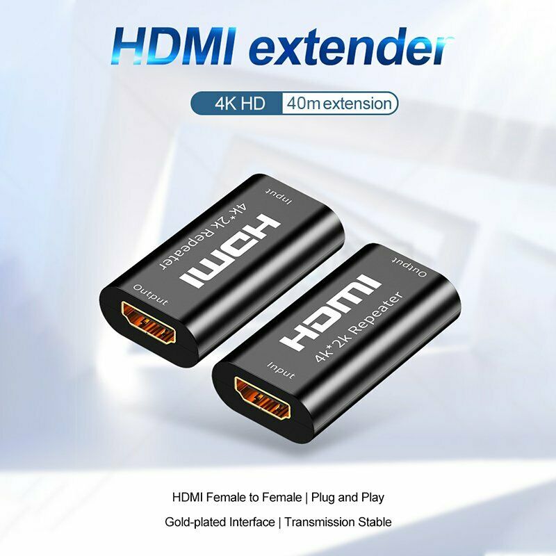 4K HDMI Extender Repeater Signal Amplifier Booster Adapter 2K 60Hz 40m New