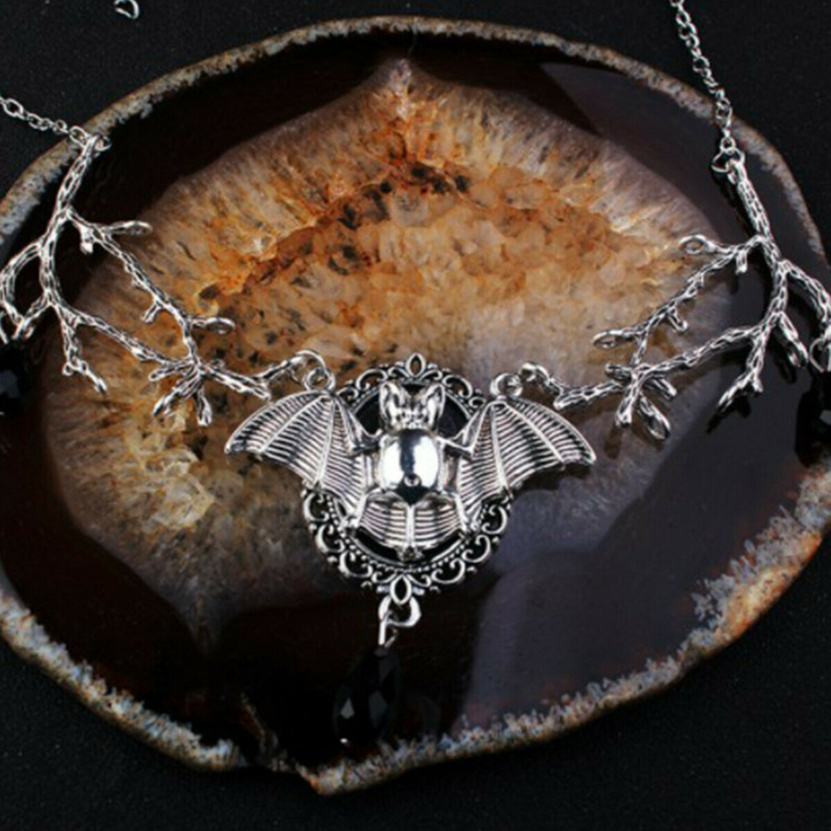 1pc Punk Evil Gothic Bat Pendant Pagan Bat Necklace Halloween Ornament Jewelry