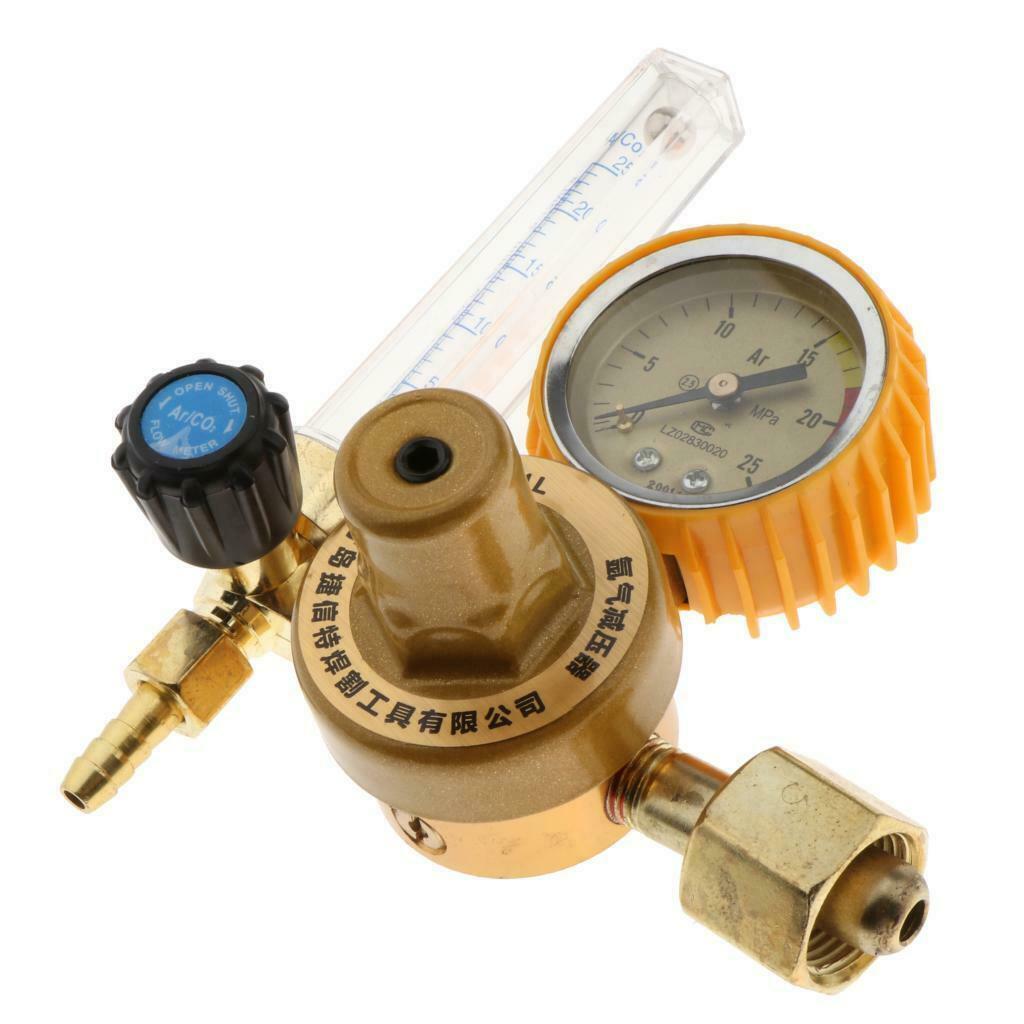 Mini Durable Brass Pressure Regulator Argon CO2 Welding Gauge Adapter Meter