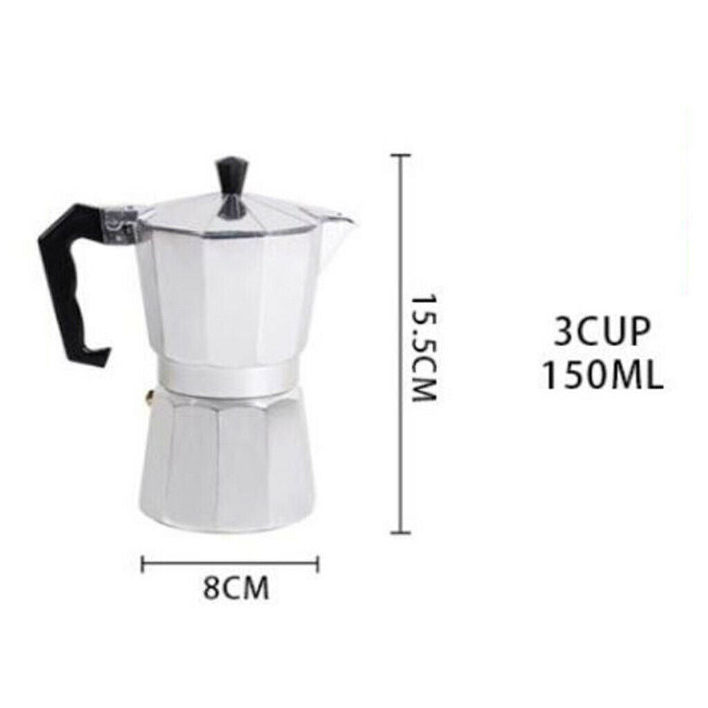 2 Espresso Machine in Classic Italian Style 3 Cups / 6 Cups / 9 Cups Moka Pot