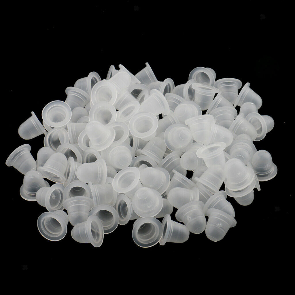 100pcs Microblading Pigment Cup Caps Silicone Ink Holder Tattoo Supply Large