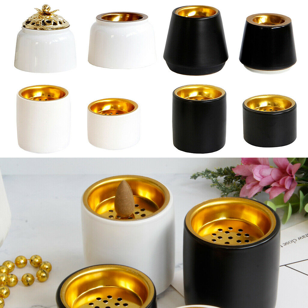 Ceramic Incense Burner(White) w/ Incense Cone(25pcs) Home Fragrance Decor