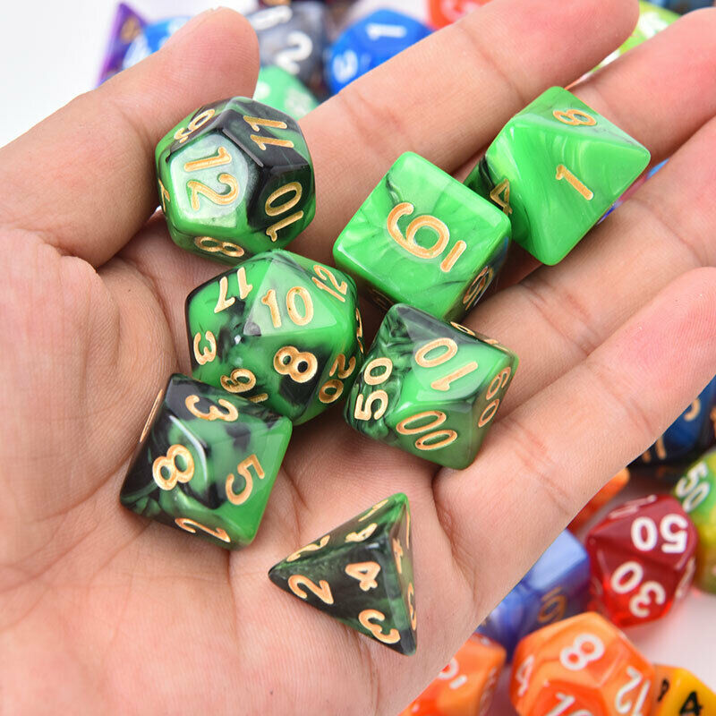 105Pcs Polyhedral Dice Set Playing Table Game With Bag Set Mixed Color Di WLDFA