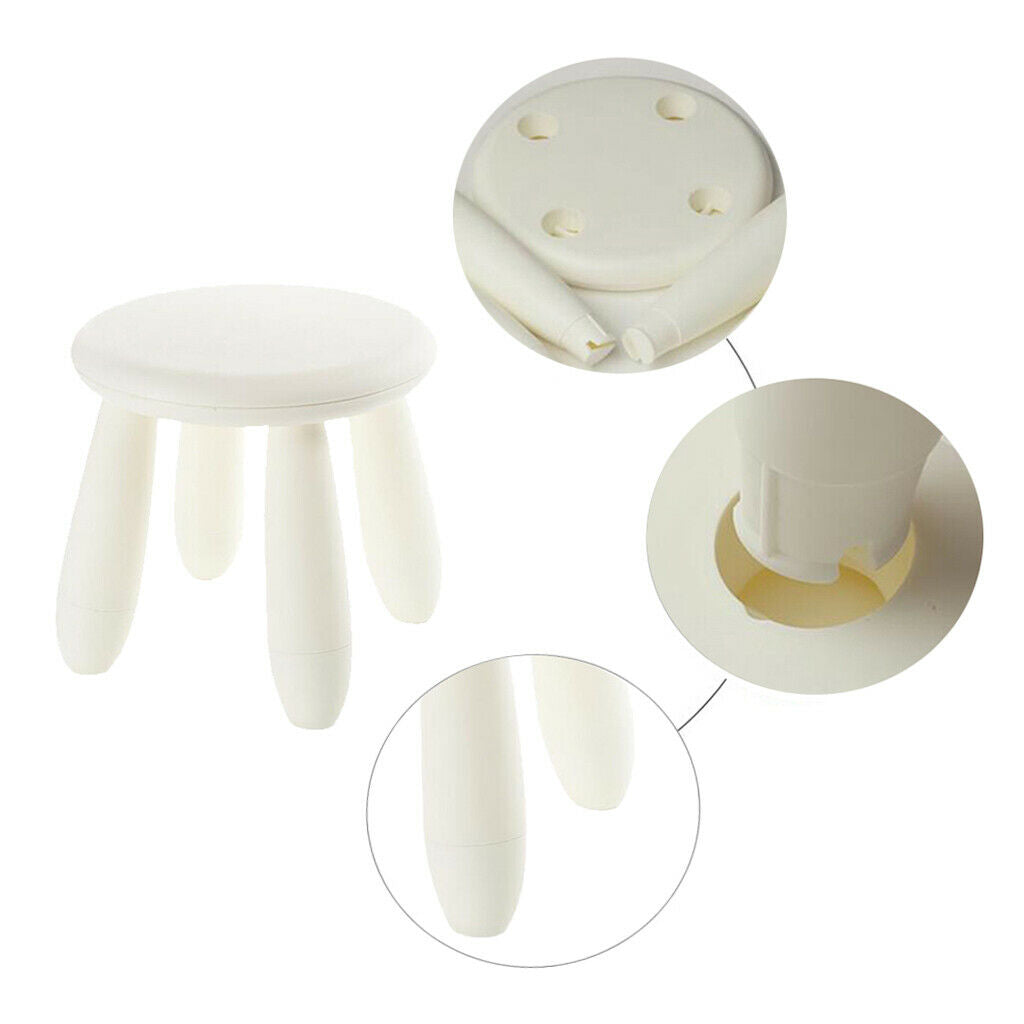 Plastic Kids Round Assembling Chair School Kids Baby Chair Stool White
