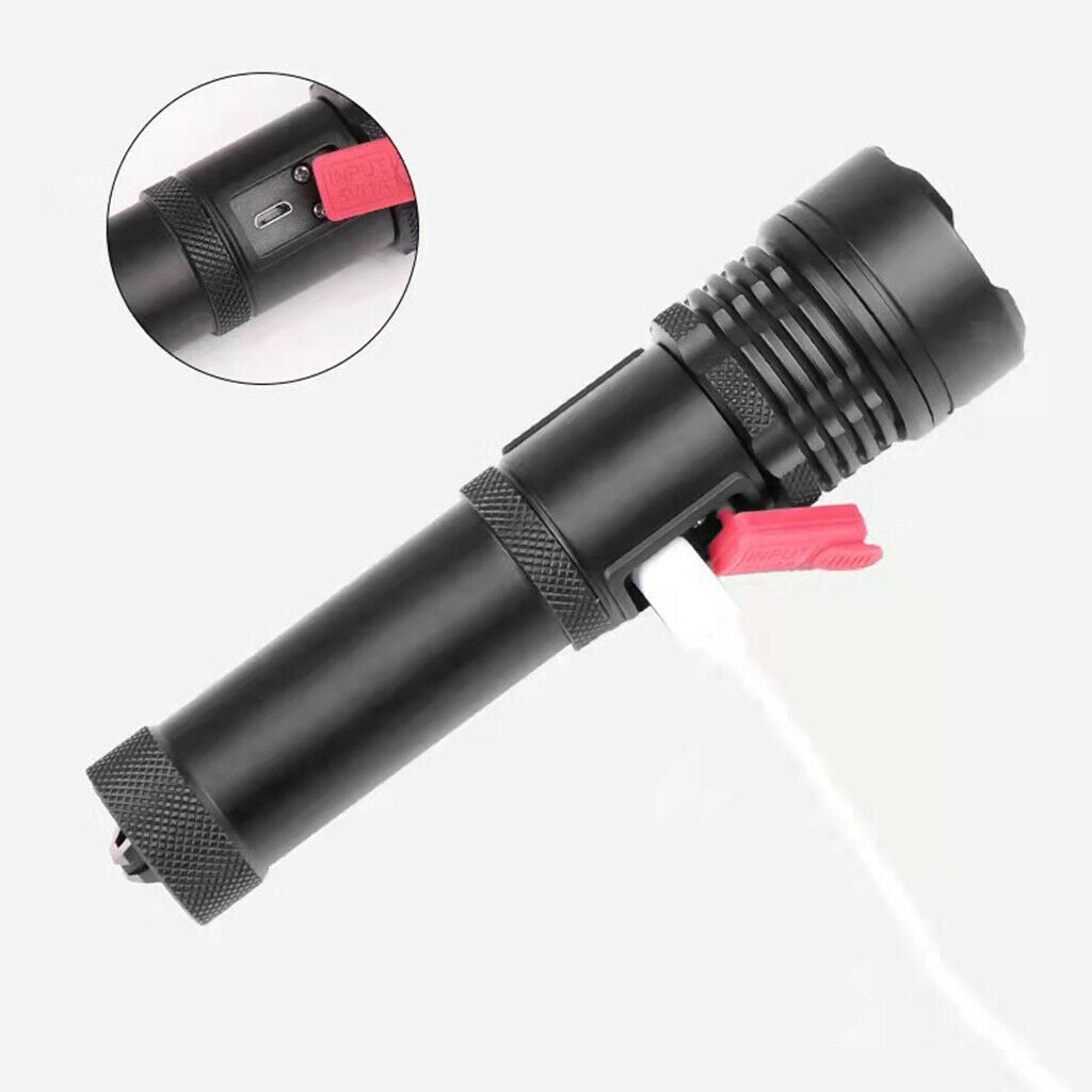 Rechargeable Handheld Battery Display Flashlights LED Zoom for Camping Lamp