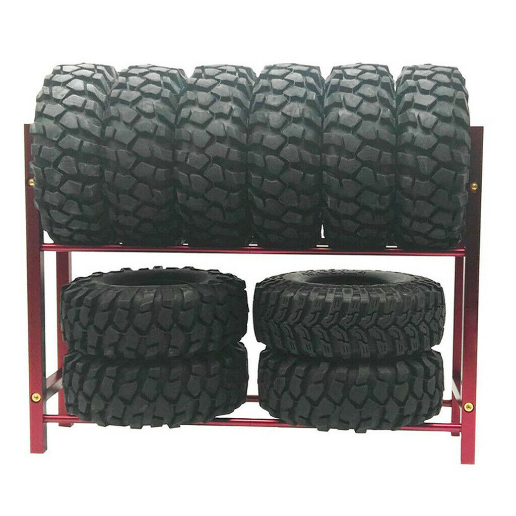 Red RC Tire Rack Shelf Storage Garage for 1/10 SCX10 Crawler Accessory