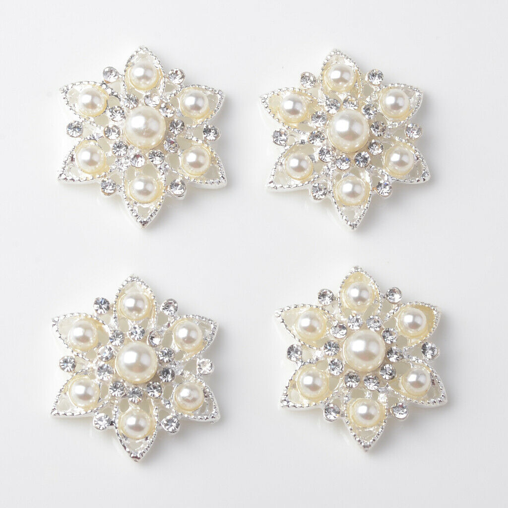 10pcs Alloy Pearls Flatback Rhinestone Crystals Sew Ons Componetns Scrapbook