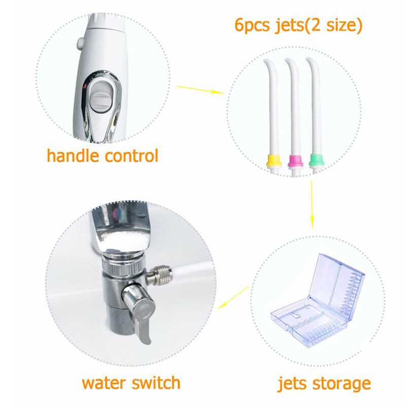 6 Tips Faucet Oral Irrigator Pressure Water Jet Toothbrush Flosser Tooth Clea TH