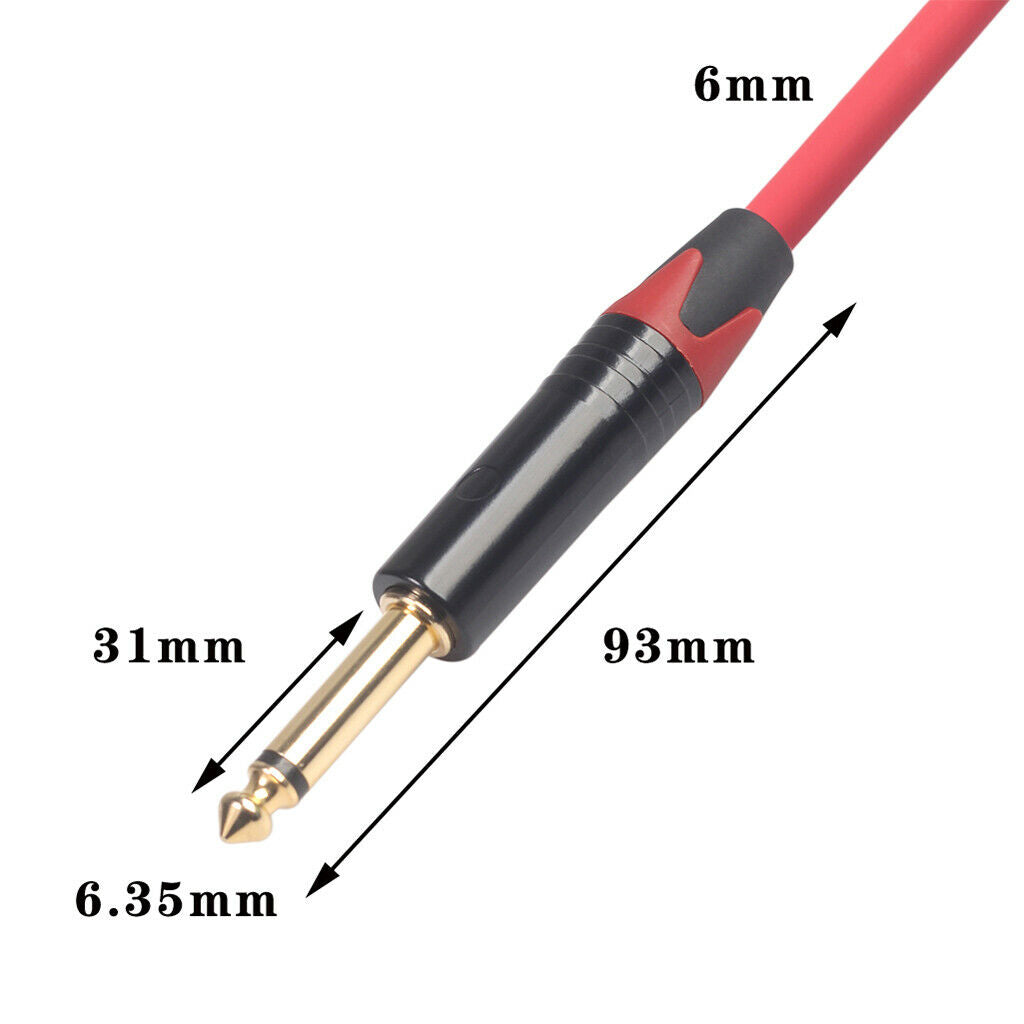 6.35mm   Male to Male Audio Line for Guitar Mixer Amplifier 5m