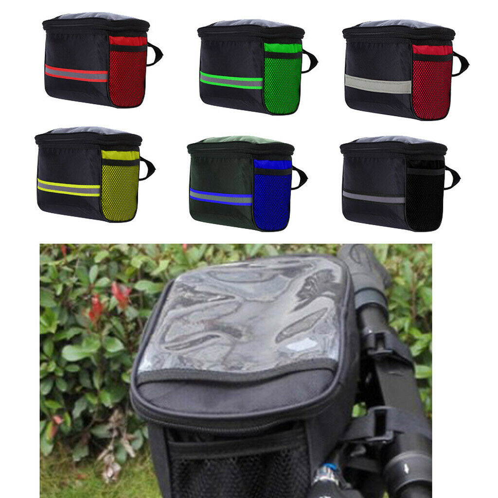 Bike Handlebar Bag Front Storage Bag Outdoor Cycling Pouch Waterproof 2Pcs