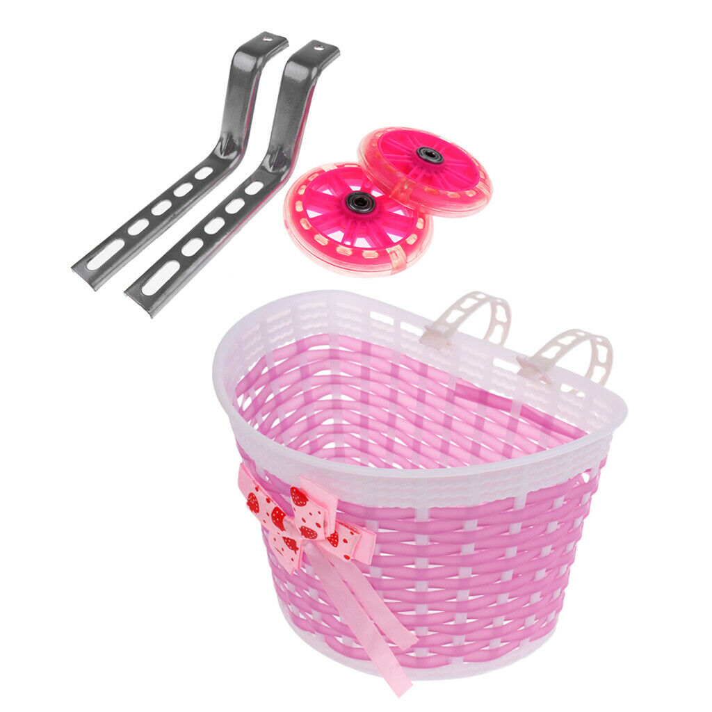 Children Kids Girls  Front Basket + Bike Training Wheels 12 - 20