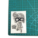 Eyeglasses Girl Silicone Clear Seal Stamp DIY Scrapbooking Embossing Photo Album
