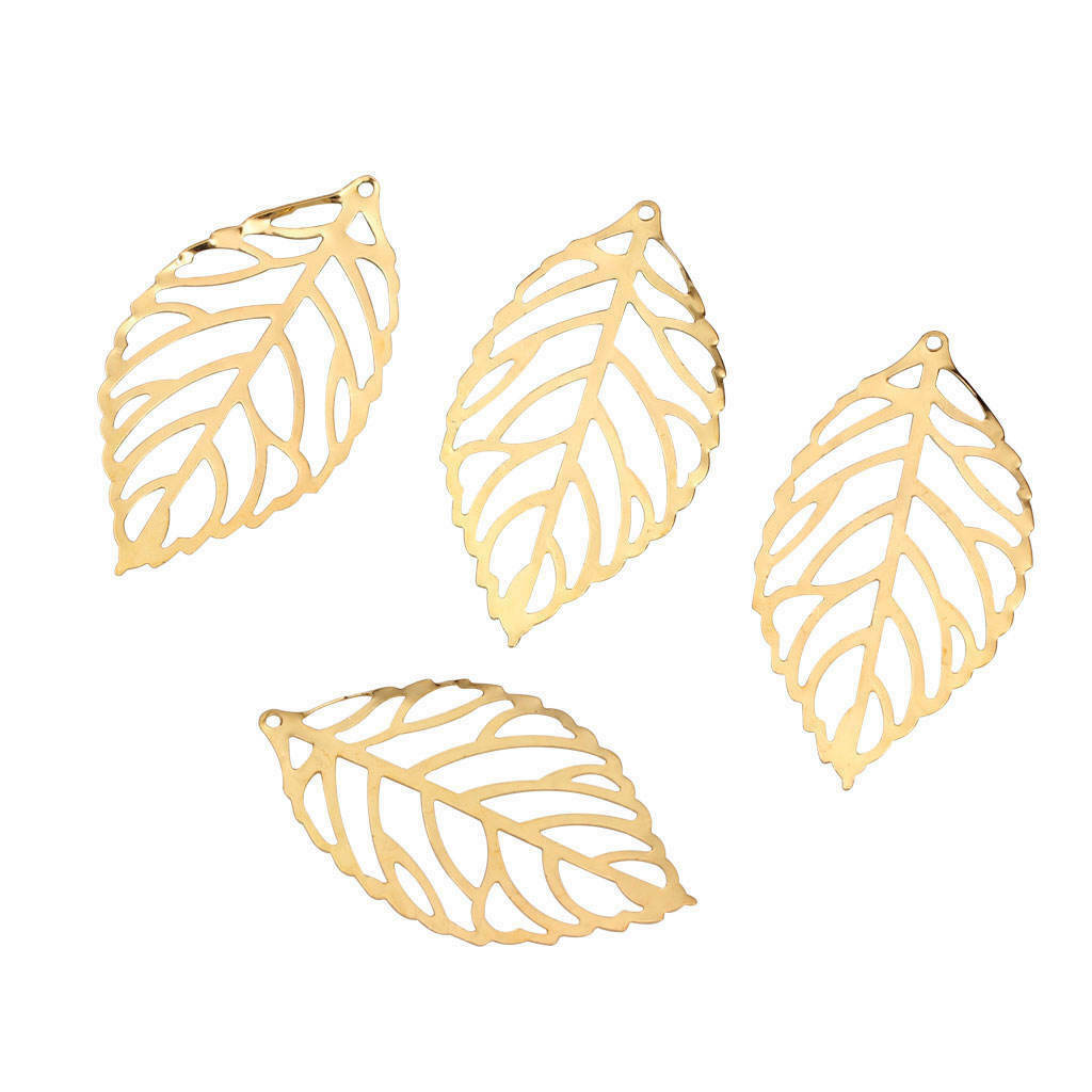200 Pieces Hollow Filigree Charms Leaf Pendants Jewelry Findings Accessories