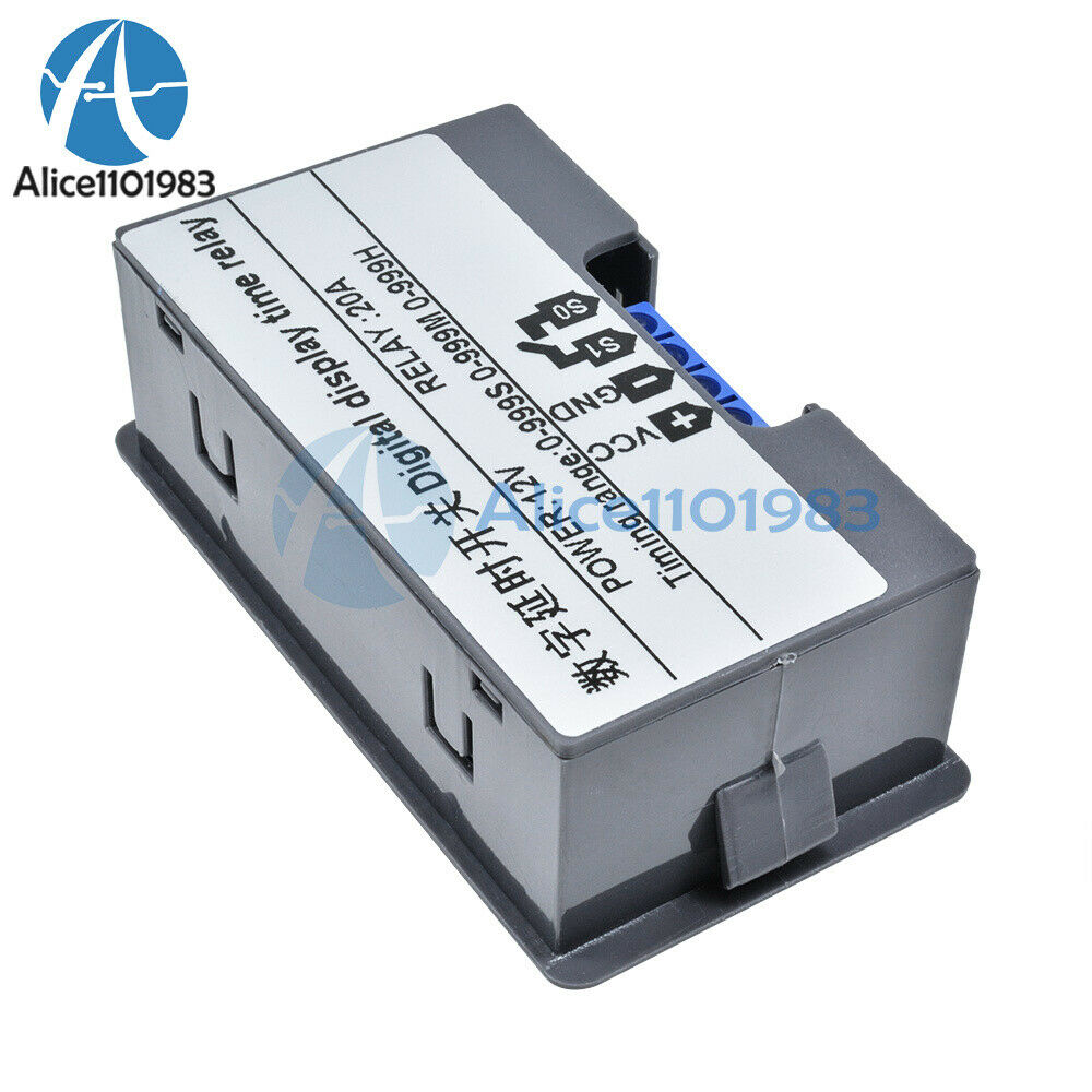 12V Thermostat Cycle Timer Delay Dual Display Relay Module 0-999 hours