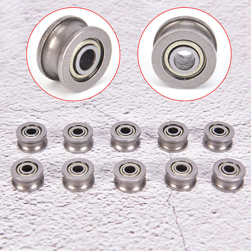 10pc U624ZZ U groove ball bearing guide pulley for rail track linear 4*1 .l8