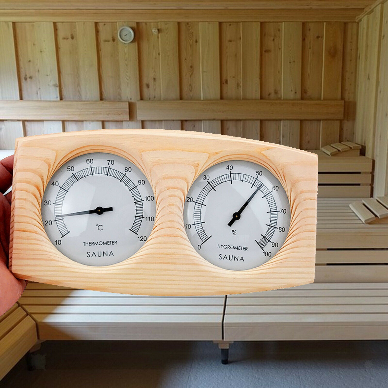 2-in-1 Accurate Wall Mounted Thermometer Hygrometer Sauna Room Equipment