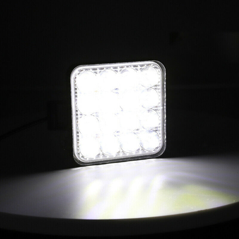 Square 48W LED Work Light 12V 24V Off Road Flood Spot Lamp For Car Truck SUV Kt