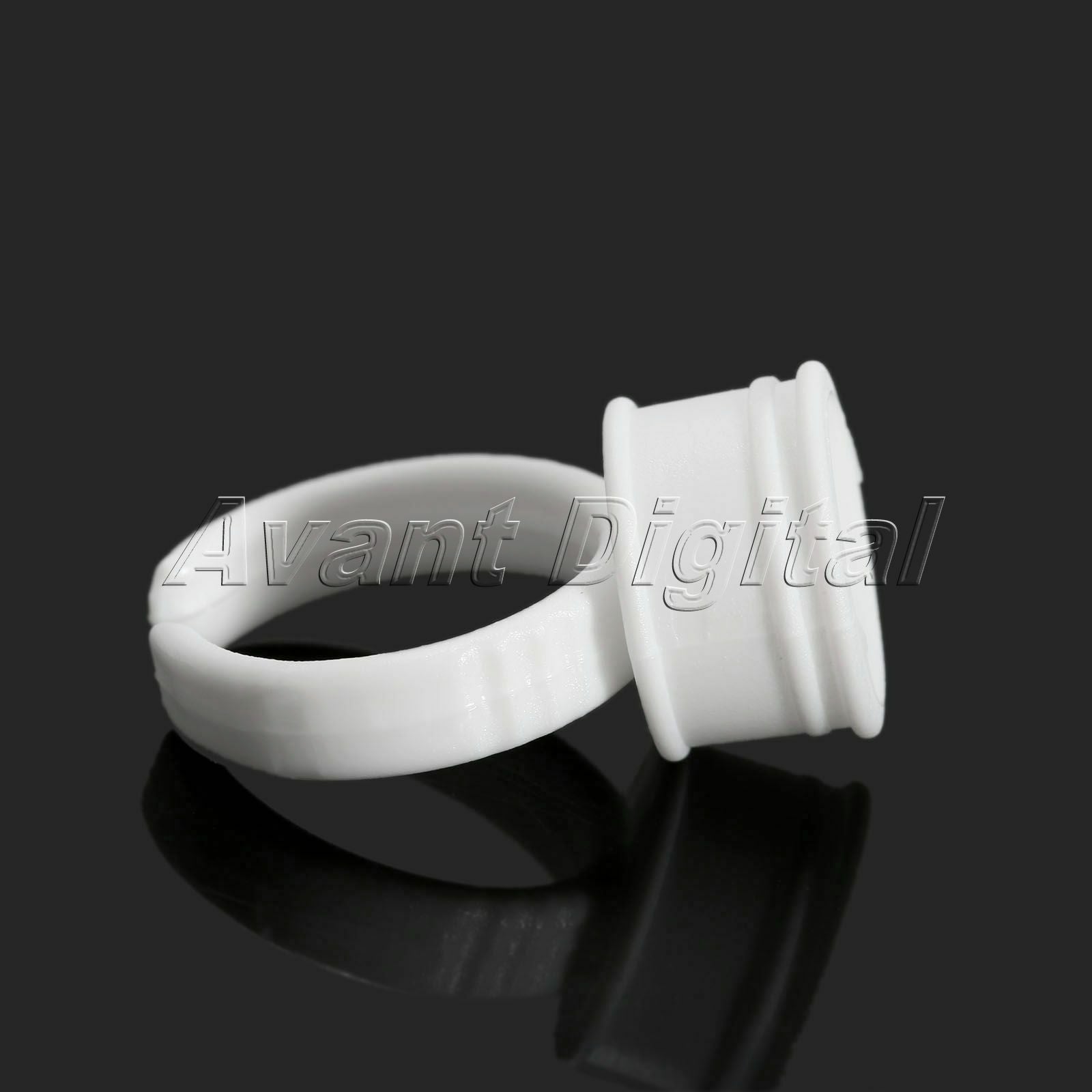 White Plastic Tattoo Permanent Makeup Eyelash Eyebrow Ink Cup Cap Finger Ring