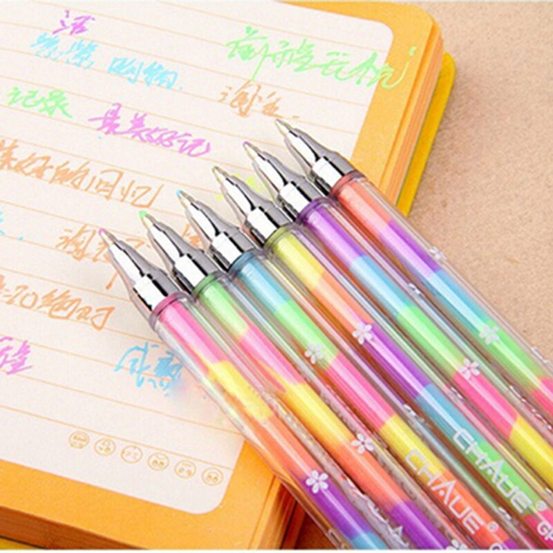 2X Cute Highlighter Pen Marker Stationary Point Pen Ballpen 6Color Gift BDAU