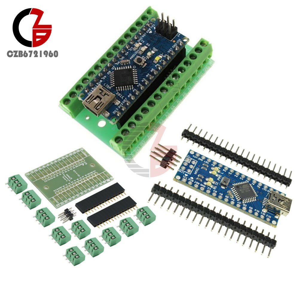 Nano V3.0 ATmega328 CH340G + Expansion Board Terminal Adapter for DIY Arduino