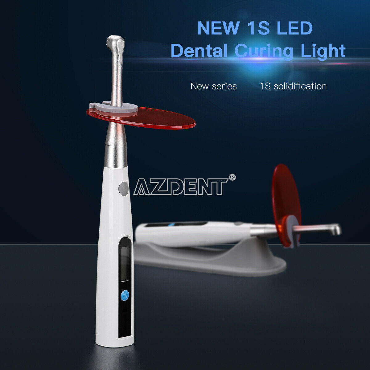 LED Dental Cordless Curing Light Lamp 1s Cure 800-1400mw/cm² Metal Head
