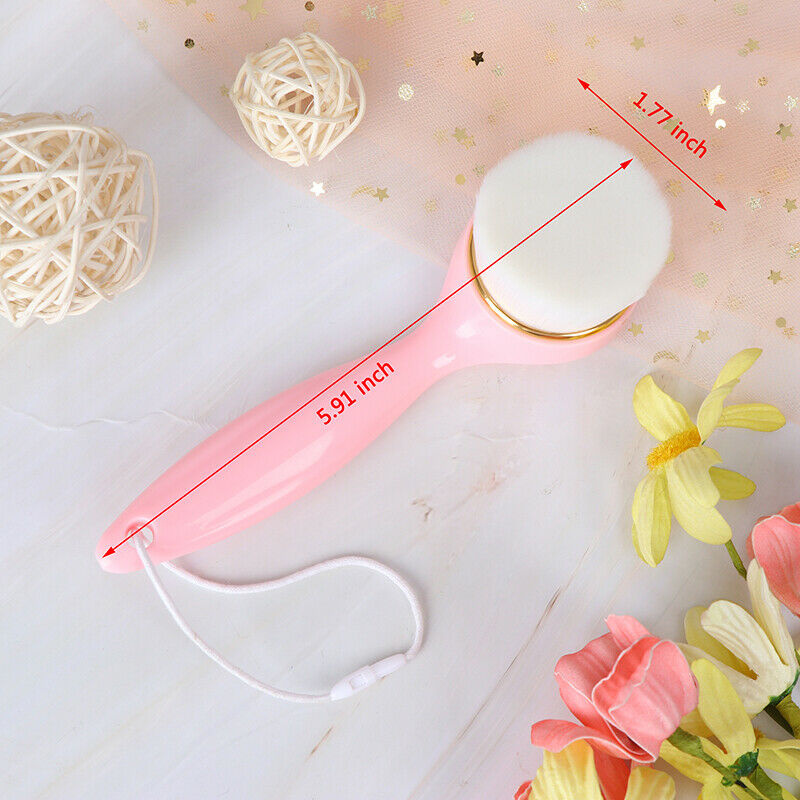 Fiber Face Clean Wash Facial Pore Deep Cleansing Mild Brush Soft Handle B.l8