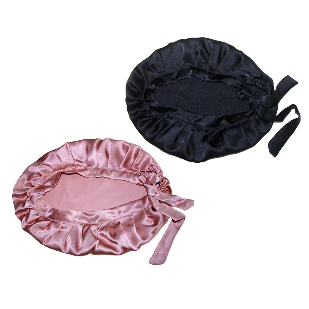 2pcs Women's Silk Night Caps Beanie Accessory Unisex Garment