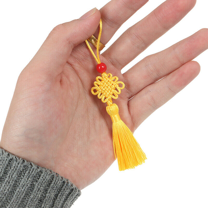 5Pc Red Bead Mini Chinese Knot Tassel DIY Jewelry Accessories Home Decor .l8