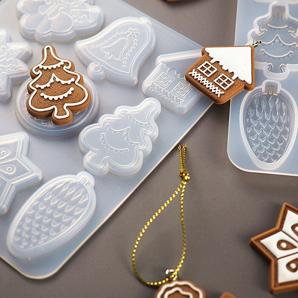 Christmas Pendant Keychain Silicone Mould Handwork Craft Epoxy Casting Mold DIY